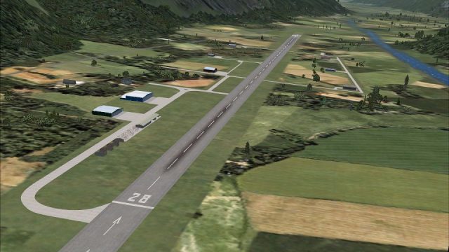 Screenshot 1 — Raron Airport Scenery