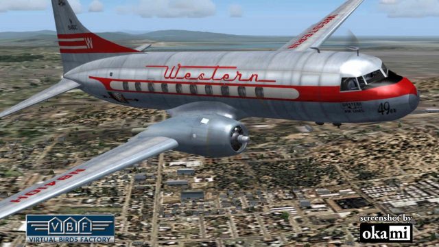 Screenshot 1 — Western Airlines Convair CV-240 VBF CB-16 N8410H