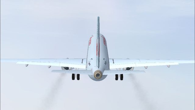 Screenshot 1 — Embraer 190-LR Engine Smoke Effect