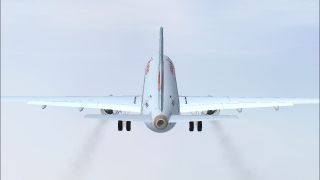 Screenshot 1 — Embraer 190-LR Engine Smoke Effect