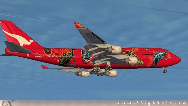 Screenshot 1 — Qantas Boeing 747-400 Wunala Dreaming Livery
