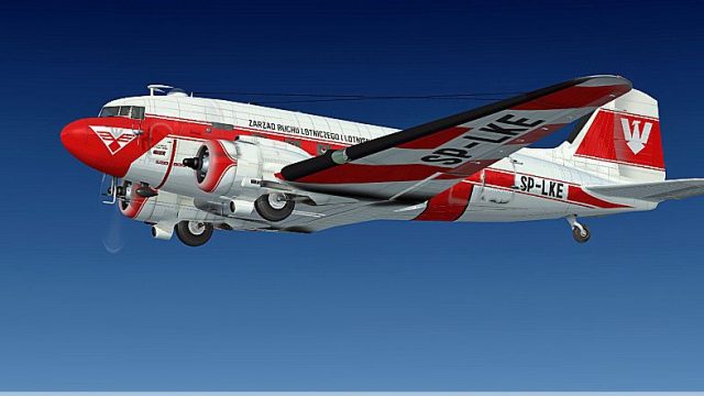Screenshot 1 — "Poland Flight Calibration" Douglas C-47