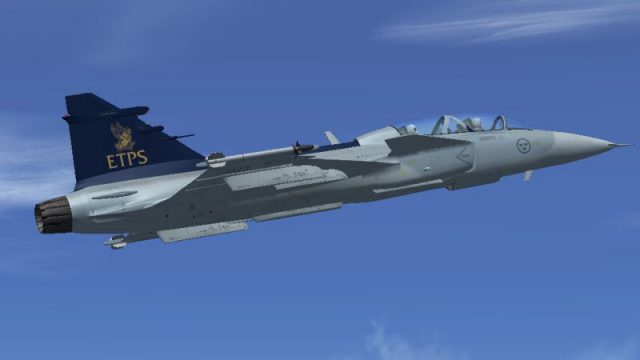 Screenshot 1 — Saab Gripen D ETPS livery for Alphasim