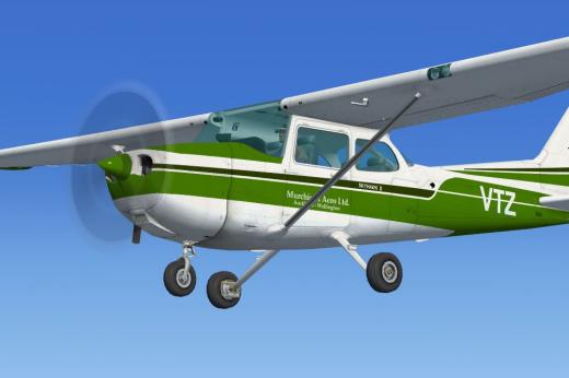 Green And White Cessna 172 Fix for FSX