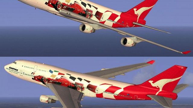 Screenshot 1 — Qantas Boeing 747-400 Formula 1 Livery