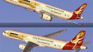 Screenshot 1 — Qantas Airbus A321 in World Cup livery
