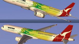 Screenshot 1 — Qantas Airbus A321 in Socceroos livery
