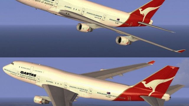 Screenshot 1 — Qantas Boeing 747-400 registration VH-OEF