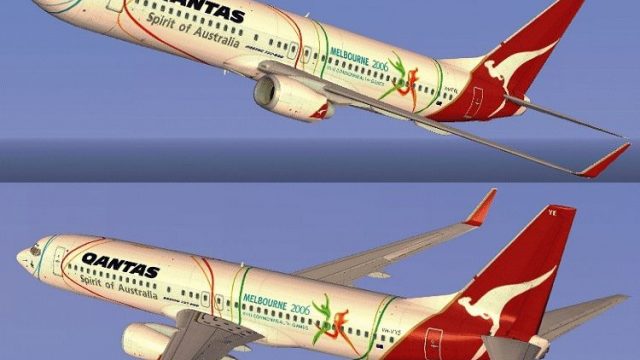 Screenshot 1 — Qantas Boeing 737-800 Melbourne Commonwealth Games livery