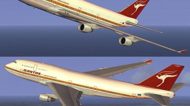 Screenshot 1 — Qantas Boeing 747-400 80's Retro-Jet
