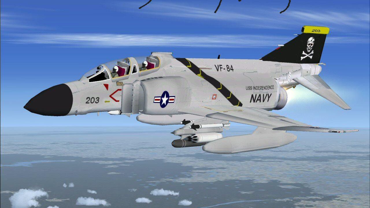 user_eea0e655ページ Aircraft profile print of F-4B Phantom II VF-84 Jolly Rogers