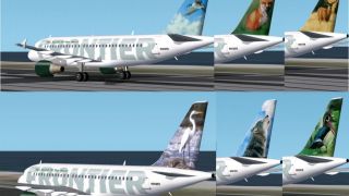 Screenshot 1 — A319-112 FRONTIER Six Livery Package