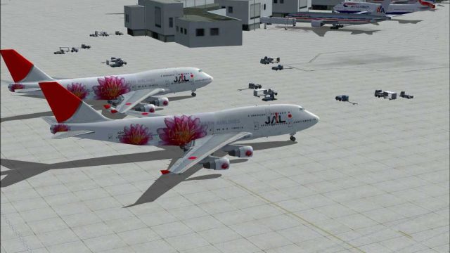Screenshot 1 — Japan Airlines Boeing 747-400 Flowers Livery