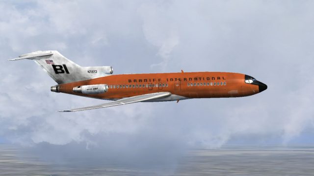 Screenshot 1 — Braniff Boeing 727-100 "Jellybean Orange" N7273