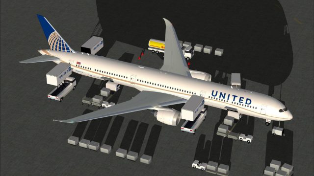 Screenshot 1 — United Airlines Boeing 787-10 V4