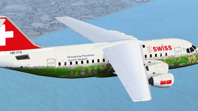 Screenshot 1 — Swiss BAe 146 "Shopping Paradise Zurich Airport"