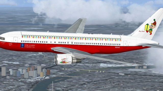 Screenshot 1 — Star Alliance Boeing 767-200 Christmas Livery