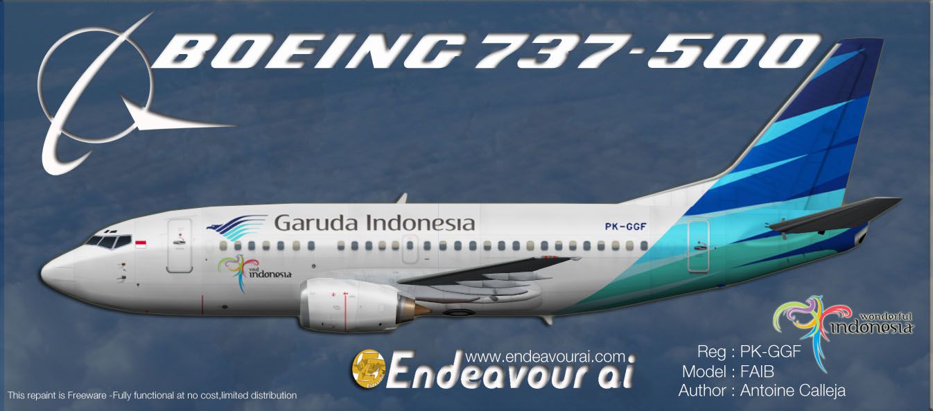 Garuda Indonesia Boeing 737 500 Pk Ggf For Fsx