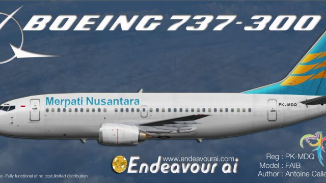 Screenshot 1 — Merpati Nusantara Boeing 737-300 PK-MDQ