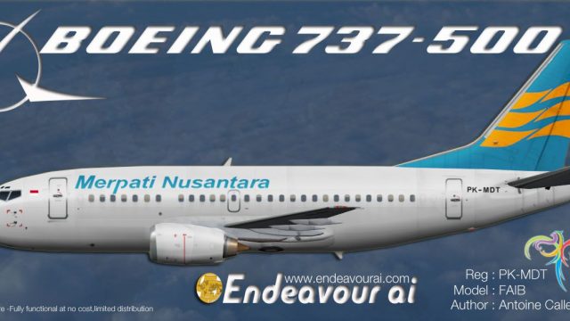 Screenshot 1 — Merpati Nusantara Boeing 737-500 PK-MDT