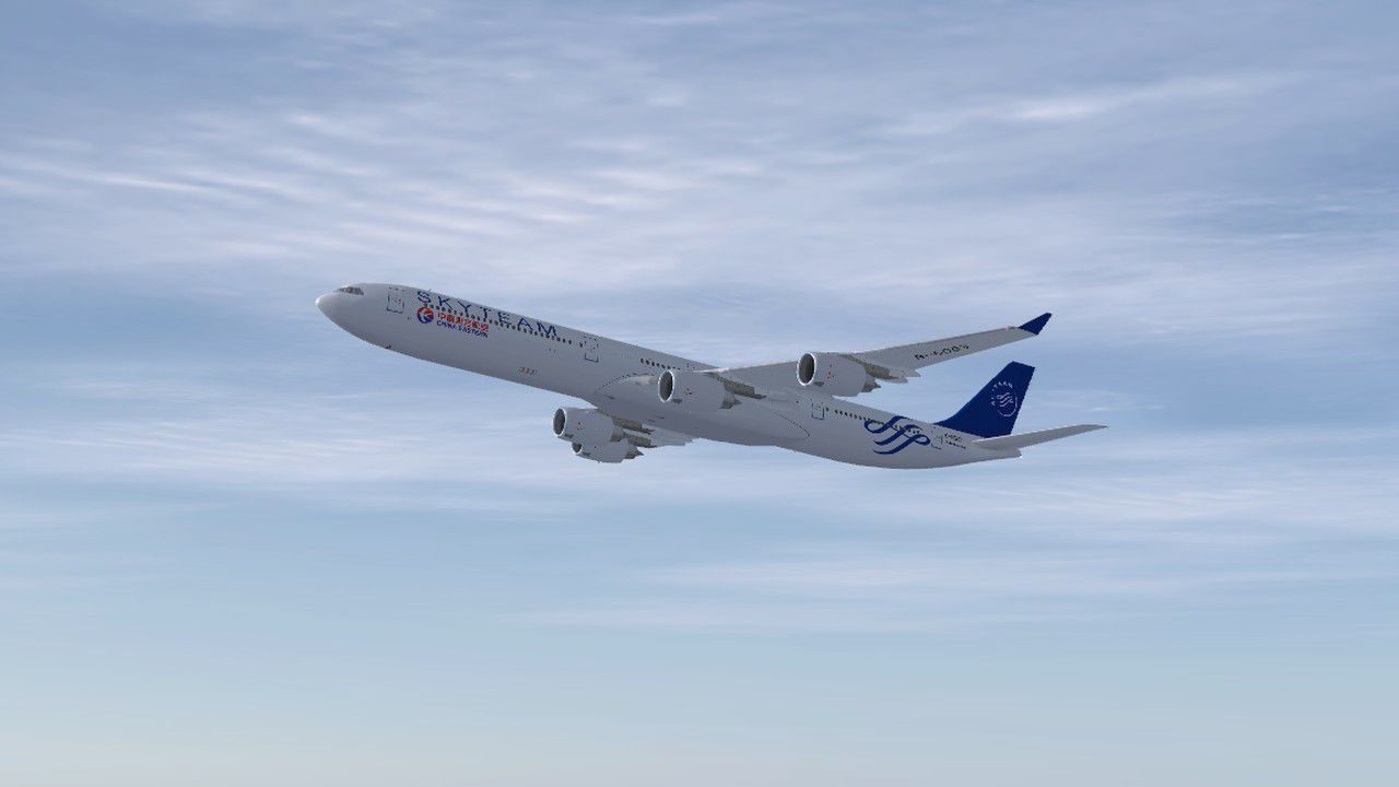 China Eastern Airbus A340-600 Skyteam B-6053 for FSX