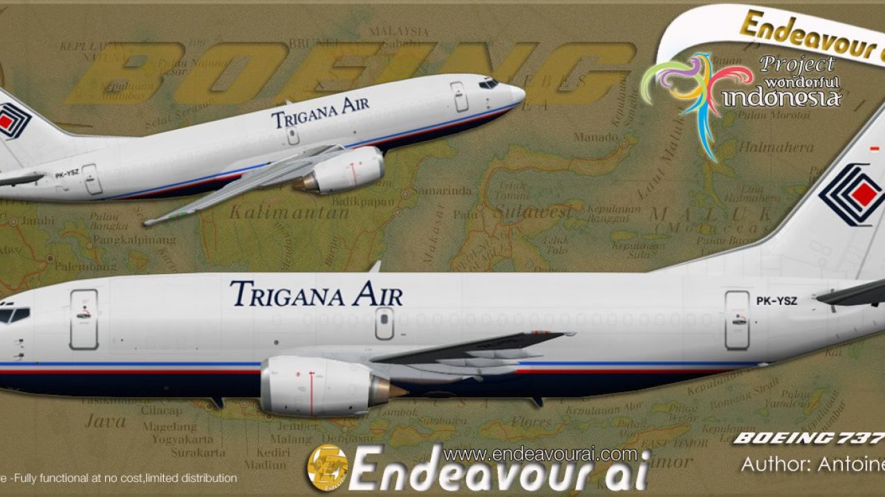 Trigana Air Boeing 737-300/F PK-YSZ for FSX
