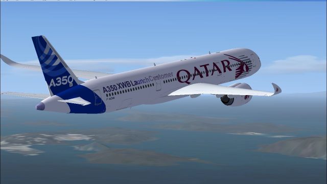 Screenshot 1 — Qatar Launch Customer Colors Airbus A350-900 V4