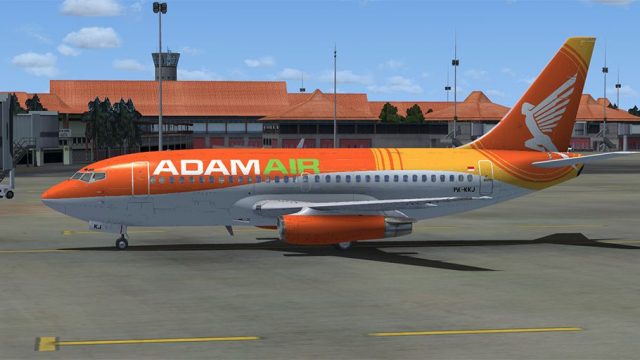 Screenshot 1 — Adamair Boeing 737-200 PK-KKJ