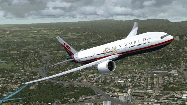 Screenshot 1 — TWA Boeing 777-200LR