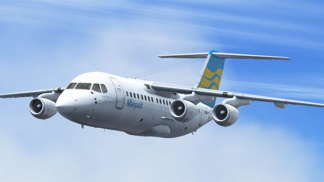 Screenshot 1 — Merpati Nusantara BAe 146-200 PK-MTA