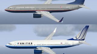 Screenshot 1 — United Airlines Boeing 737-800 old/new repaints