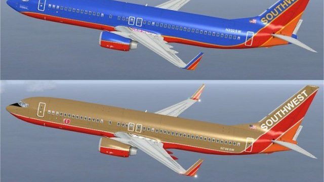 Screenshot 1 — Southwest Boeing 737-800 Gold/Blue