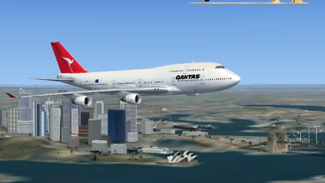 Screenshot 1 — Qantas Boeing 747-400, registration VH-OJK