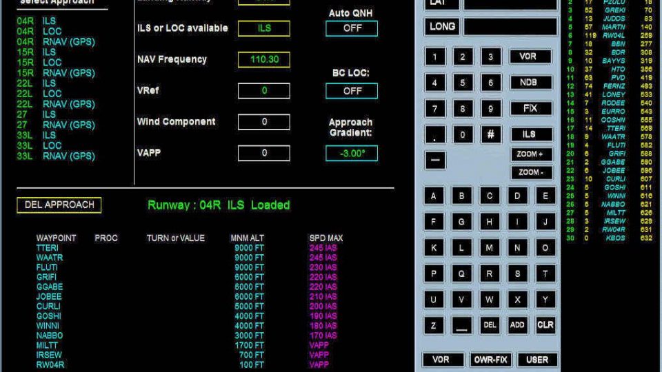 Kbos 04r Project Airbus A319 With FD-FMC Panel for FSX