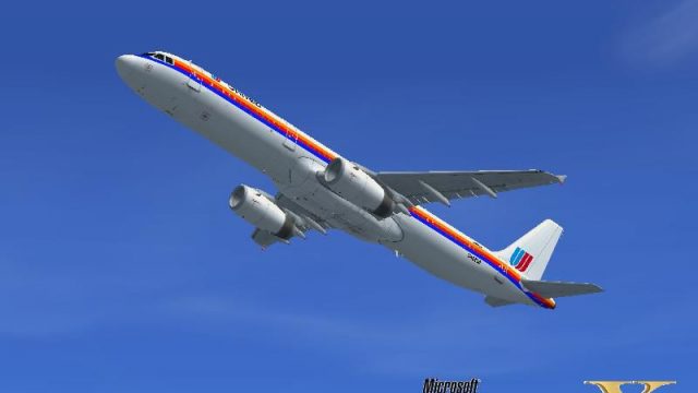 Screenshot 1 — United Airlines Airbus A321 1980s textures