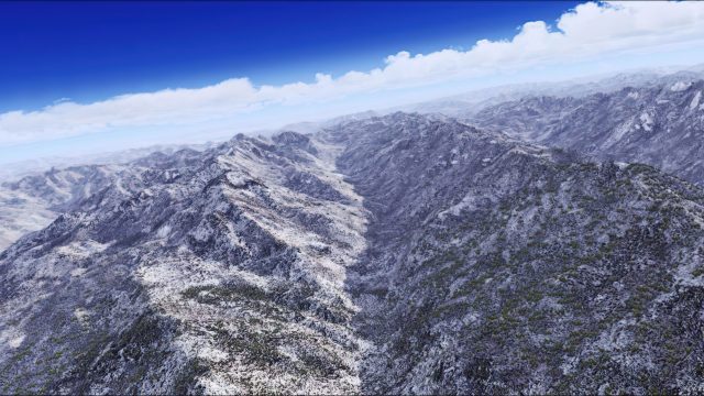 Screenshot 1 — FreeMeshX USA LOD12 Mesh Scenery Add-on