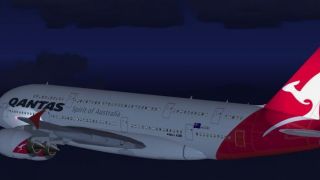 Screenshot 6 — Qantas Airbus A380-841, registration VH-OQA