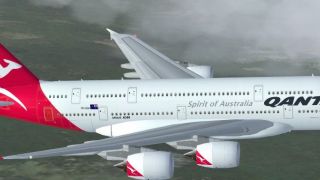 Screenshot 3 — Qantas Airbus A380-841, registration VH-OQA