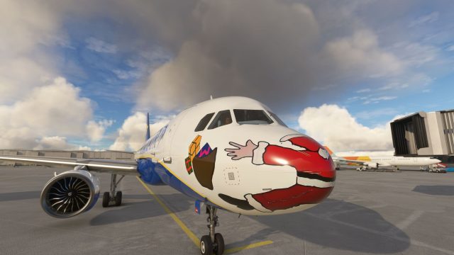 Screenshot 1 — Ryanair Santa Livery Mega Pack for A320 Stock/Flybywire & PMDG 737