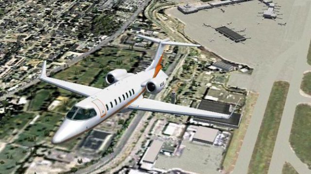 Screenshot 1 — Learjet 45 with Orange Stripes