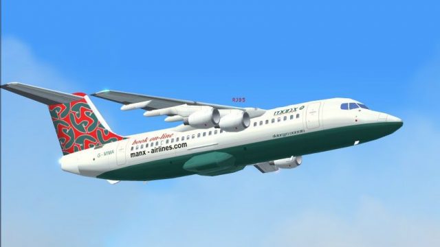 Screenshot 1 — FS2002-2004 Textures only Manx Airlines Avro RJ85 post 1980 livery