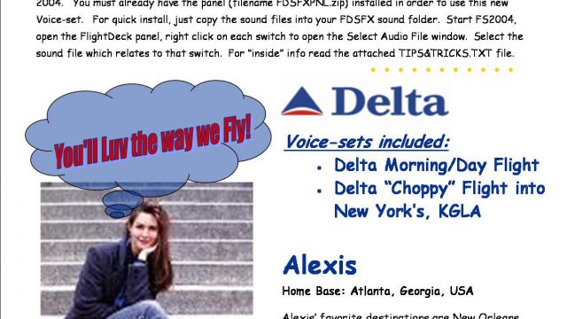 Screenshot 1 — Delta Flight Attendant Voice Set