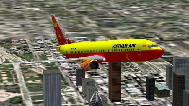 Screenshot 1 — FS2004/FS2002 B737_400 (default) repaint fiction scheme Vietnam Air