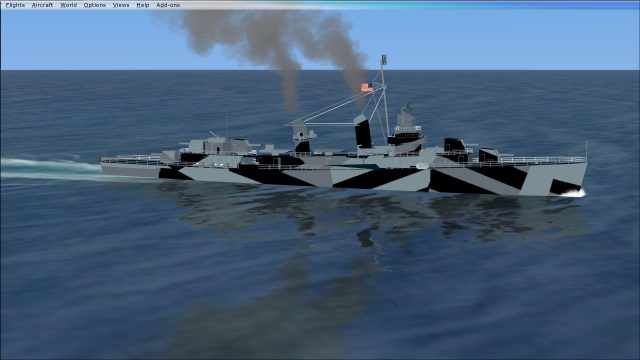 Screenshot 1 — Fletcher Class Destroyer (Pilotable)