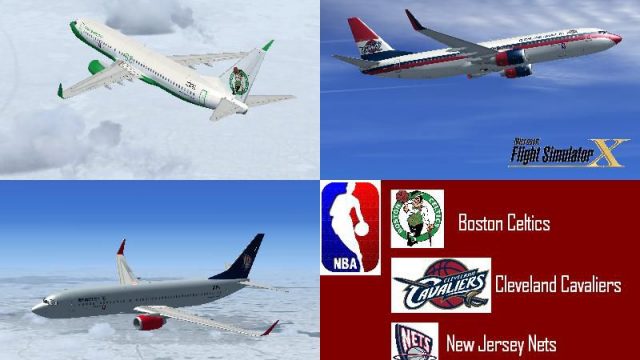 Screenshot 1 — NBA Starter Livery Pack Boeing 737-800