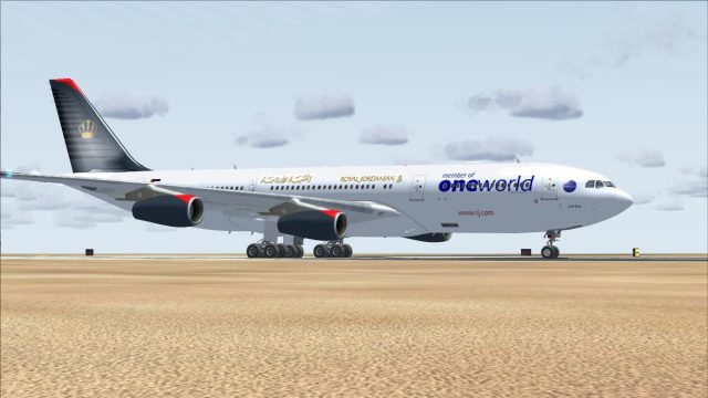 Screenshot 1 — Royal Jordanian Airbus A340-200