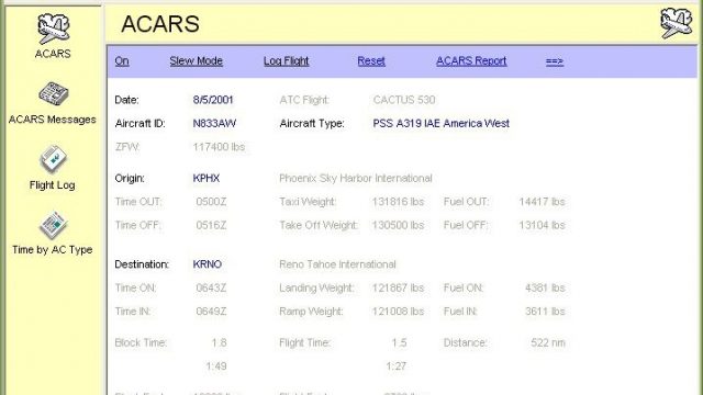 Screenshot 1 — FS2002/2004 FS Flight Tracker V7.1.0
