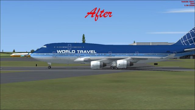 Screenshot 1 — Default Boeing 747-400 Blurred Texture Fix