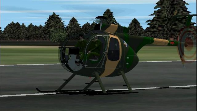 Screenshot 1 — FS2002-2004 Hughes 500D Dominican Air Force Colors