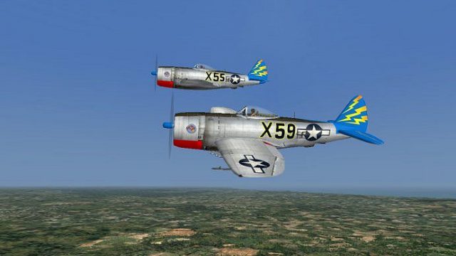 Screenshot 1 — P-47-25 from the 86th FS with an unusual 3 letter code (most were two). The Thunderbolts of the 79th